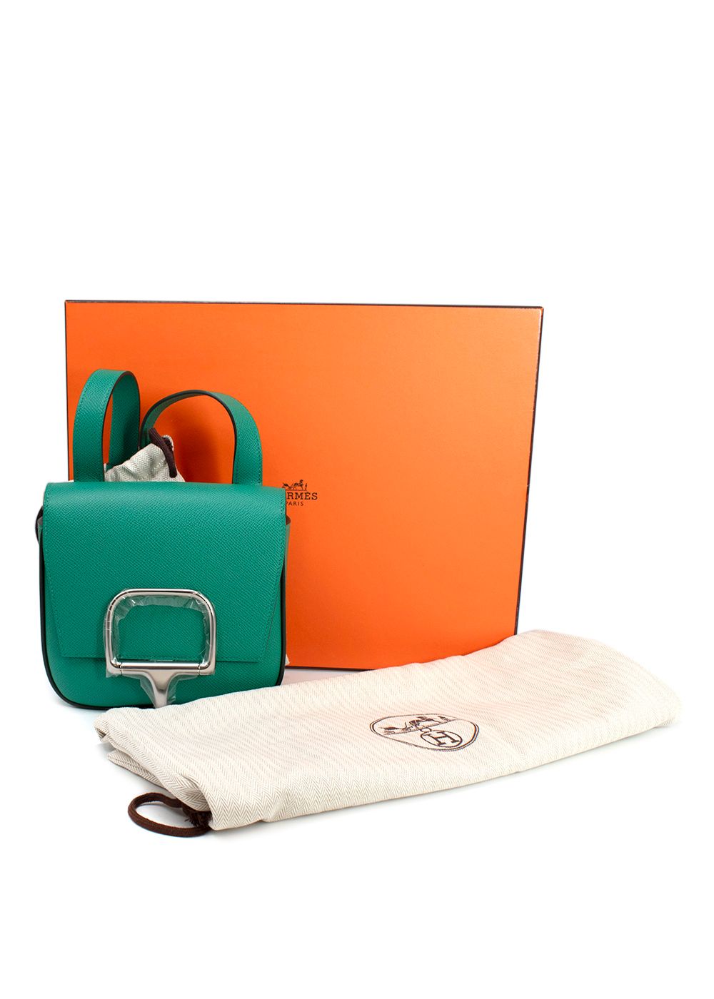 Hermes Vert Jade Epsom Della Cavalleria Shoulder Bag emerald green leather