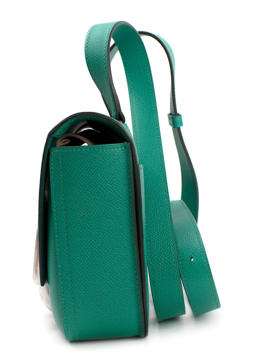 Hermes Vert Jade Epsom Della Cavalleria Shoulder Bag emerald green leather