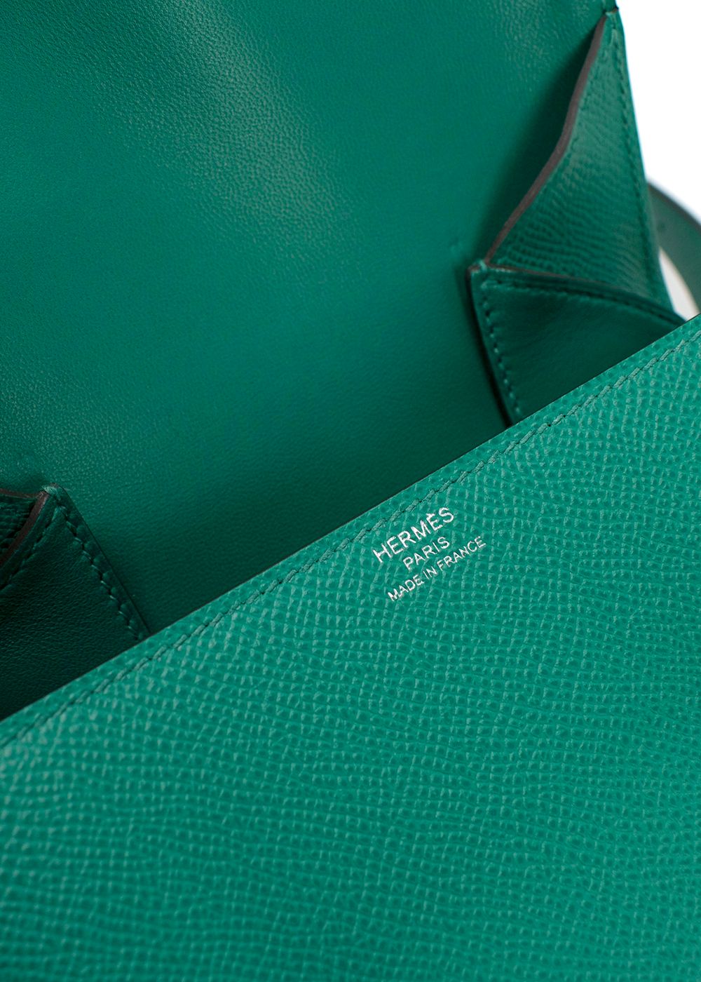 Hermes Vert Jade Epsom Della Cavalleria Shoulder Bag emerald green leather