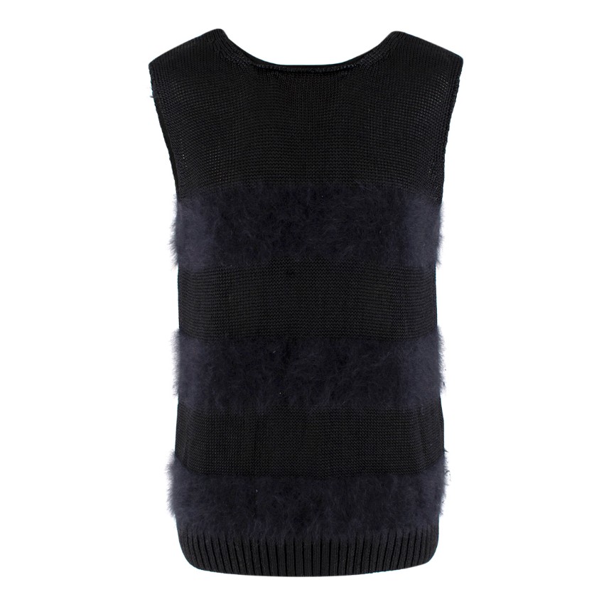 Preowned Balenciaga Black Angora Blend Knit Vest Size M wool