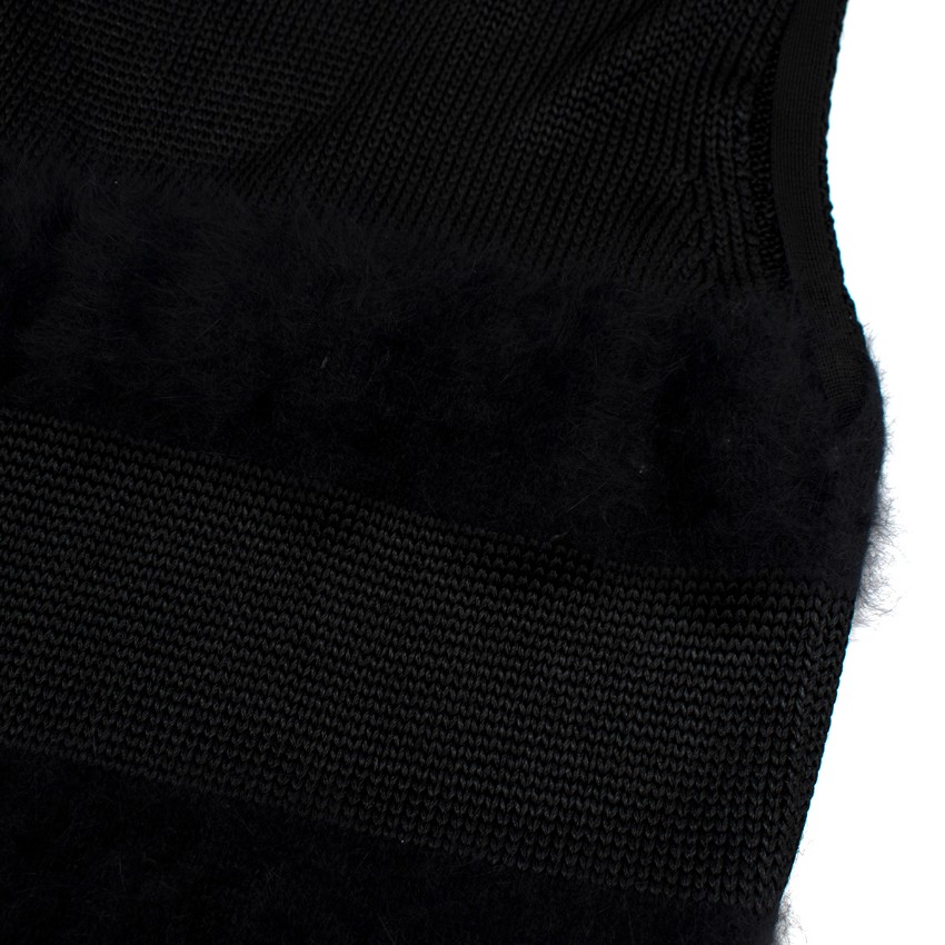 Preowned Balenciaga Black Angora Blend Knit Vest Size M wool