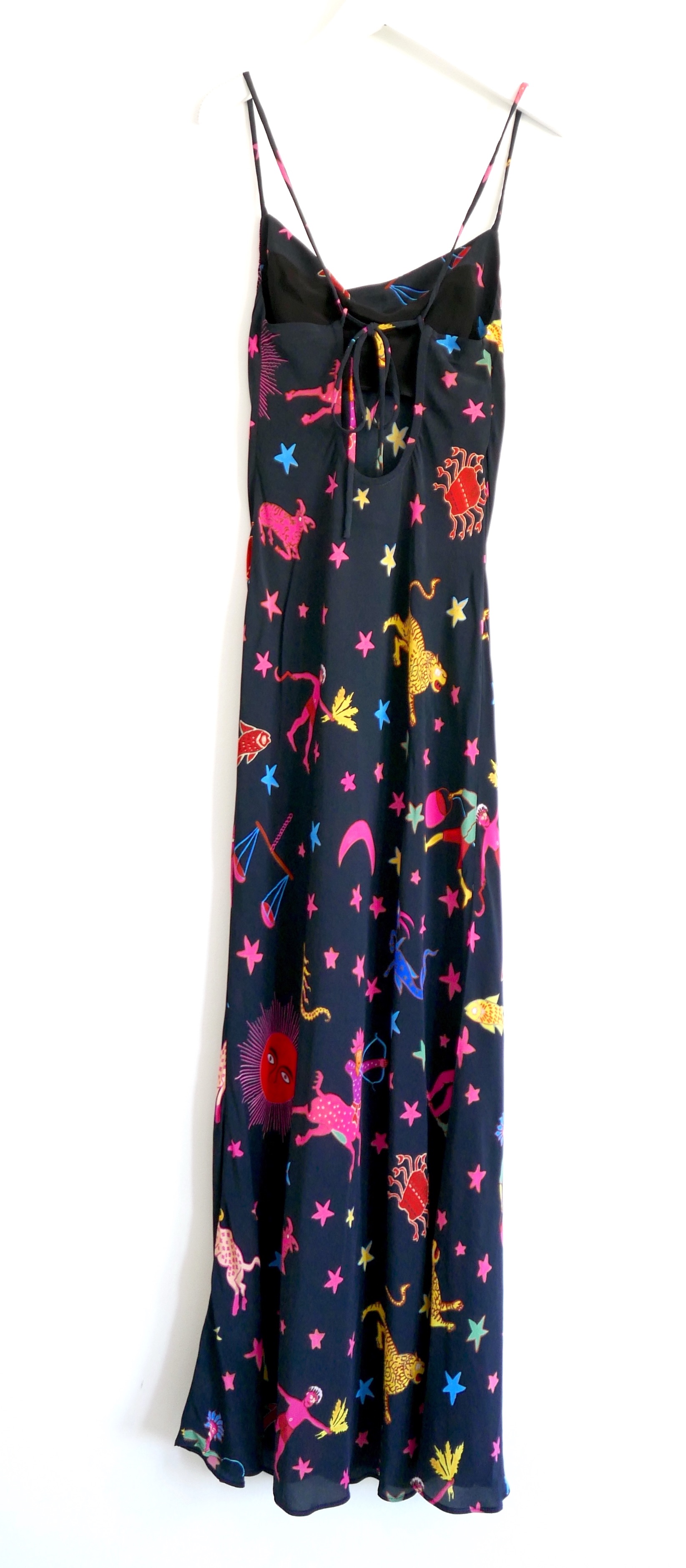 Rhode Black Jemima Zodiac Print Midi Dress Size XS Multi viscose