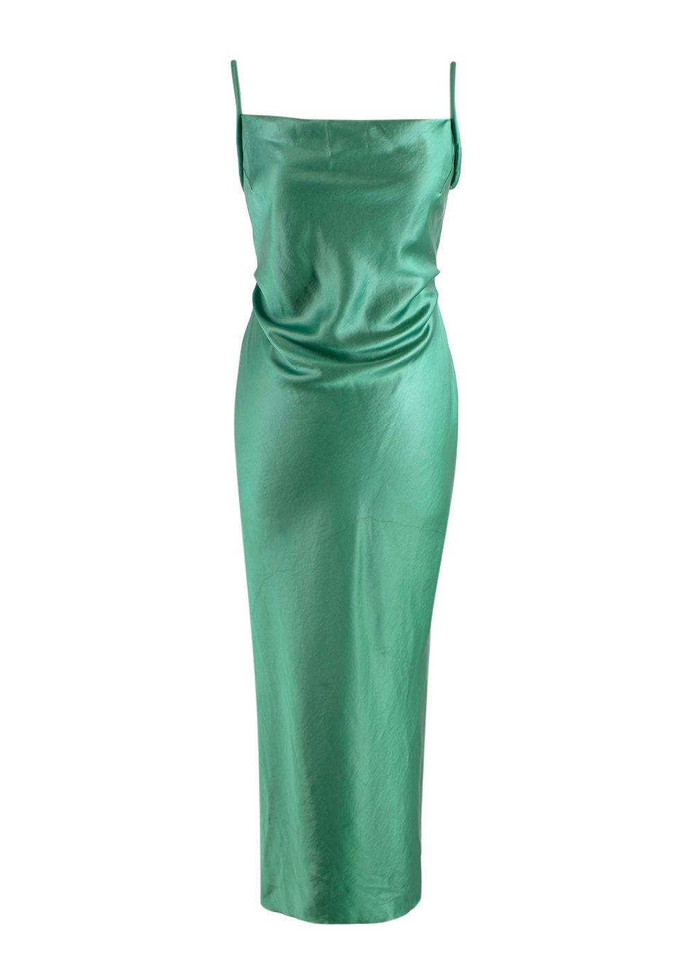 Nanushka Green Irma Open-back Satin Midi Dress Size XS synthetic