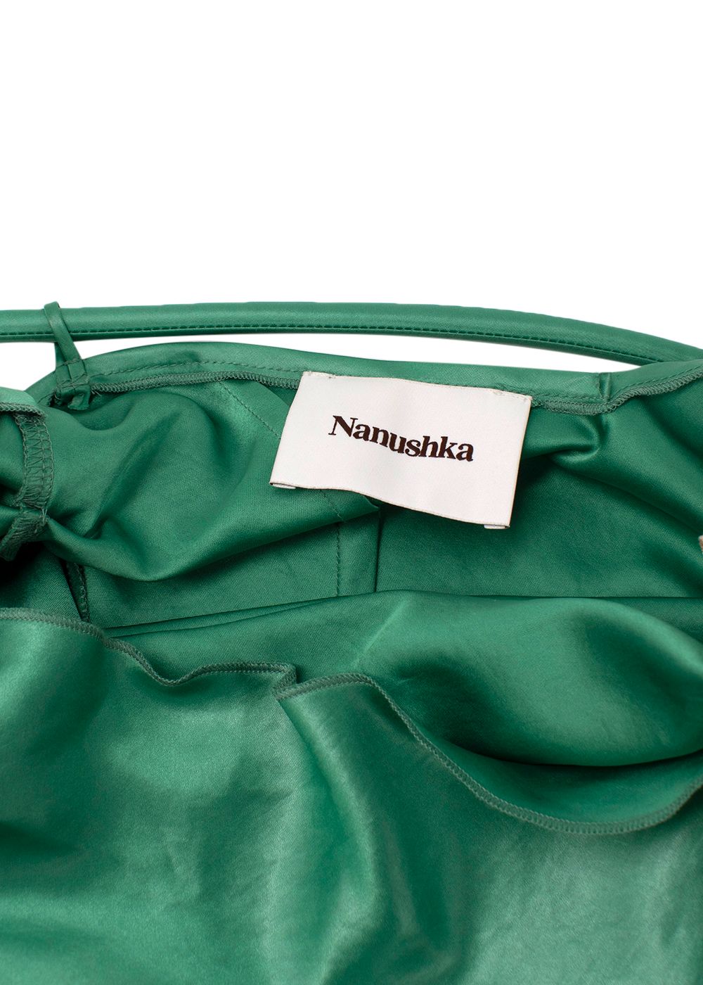 Nanushka Green Irma Open-back Satin Midi Dress Size XS synthetic