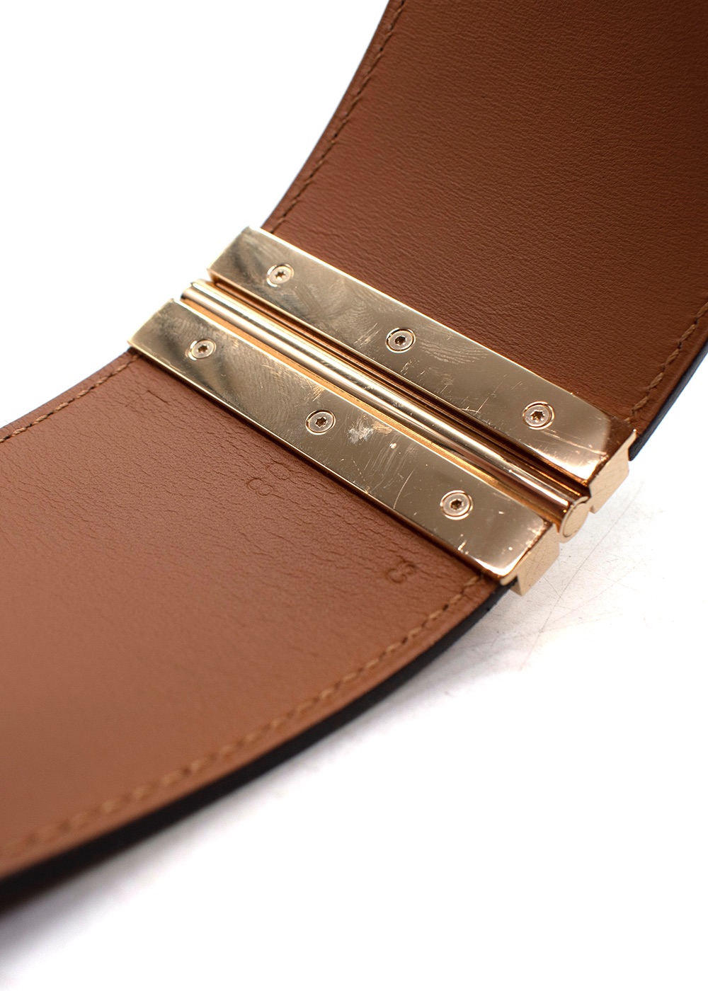 Hermes Brown Tonal Porosus Crocodile  Leather Rare Panelled Belt - Size 80 Burgundy/Tan Grey