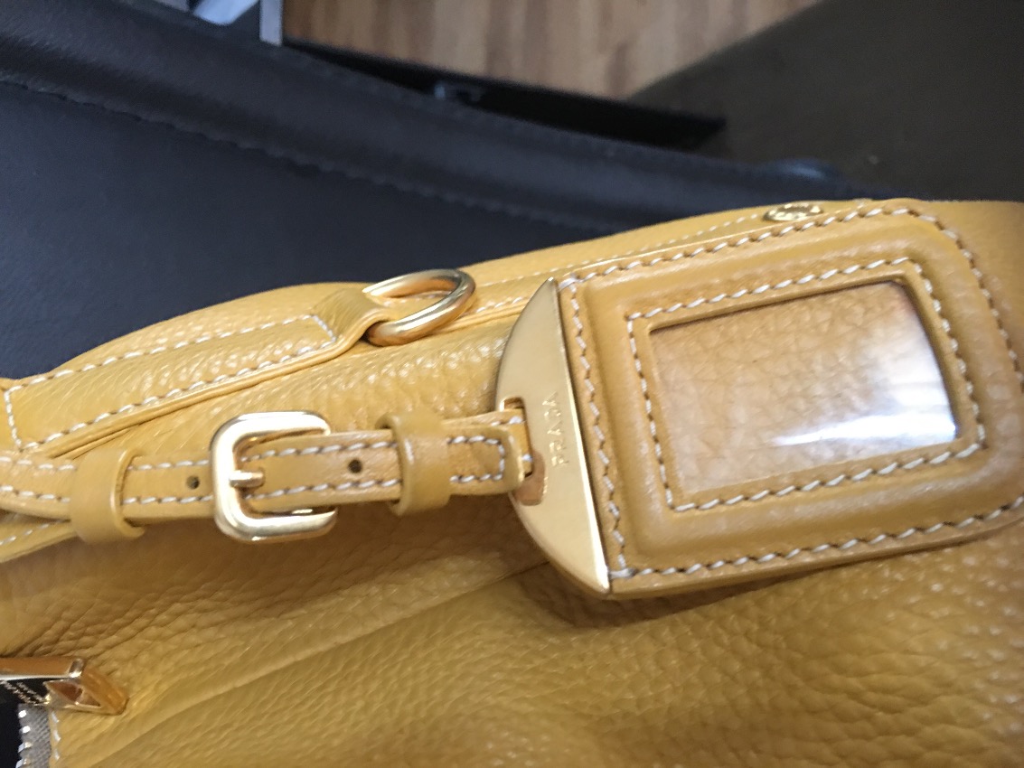 Preowned Prada Yellow Shoulder Bag Size L leather