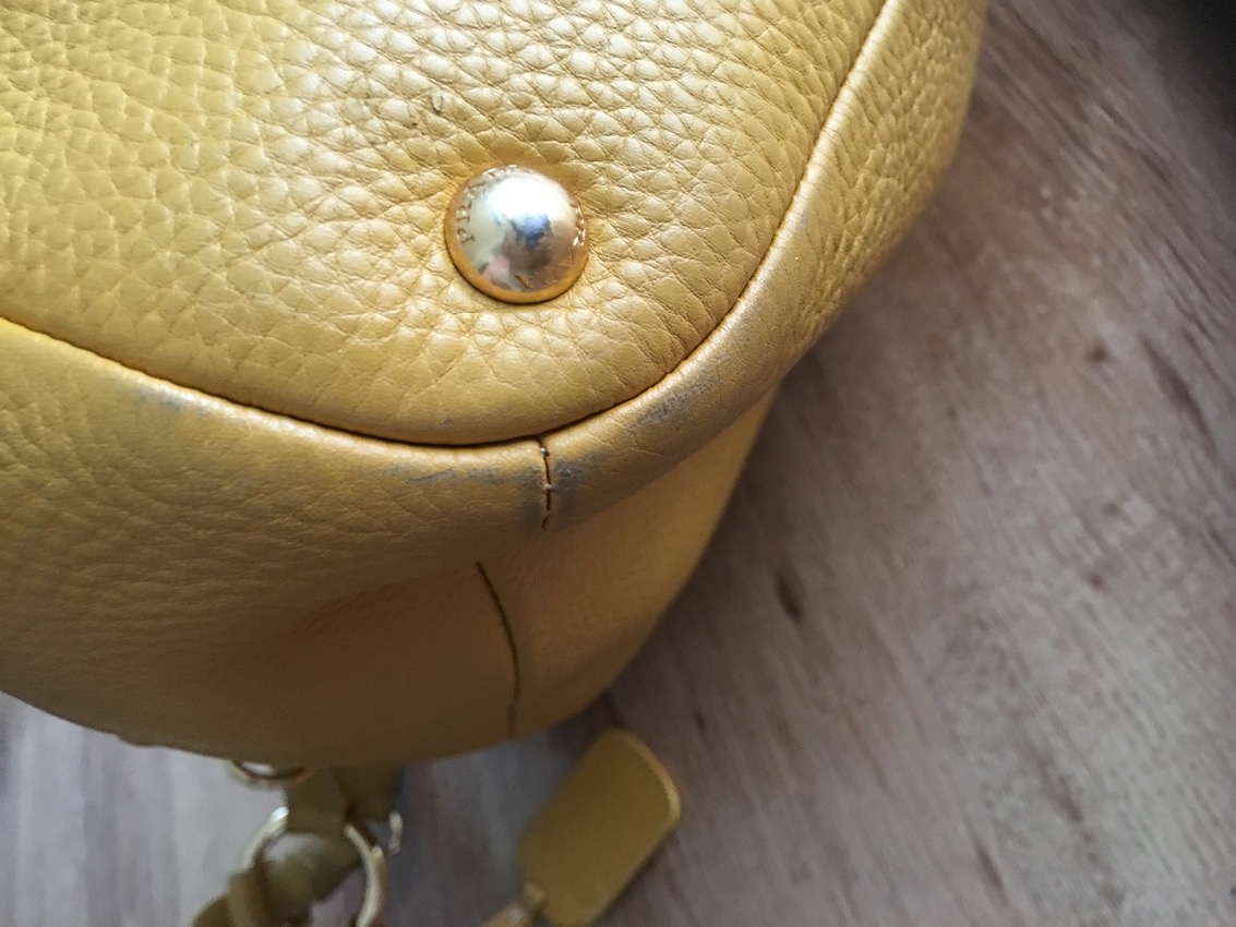 Preowned Prada Yellow Shoulder Bag Size L leather