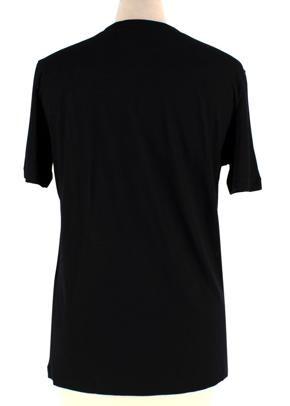 Giorgio Armani Black V-Neck T-Shirt Size M viscose/cashmere