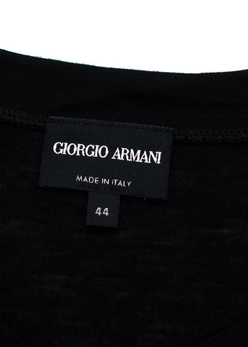 Giorgio Armani Black V-Neck T-Shirt Size M viscose/cashmere