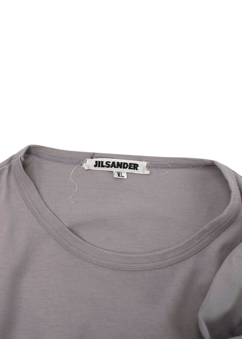 Jil Sander Grey Cotton Crew Neck T-shirt Size XL