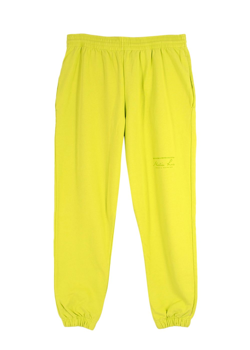 Men's Martine Rose Neon Yellow Joggers Size XL Neon Green cotton