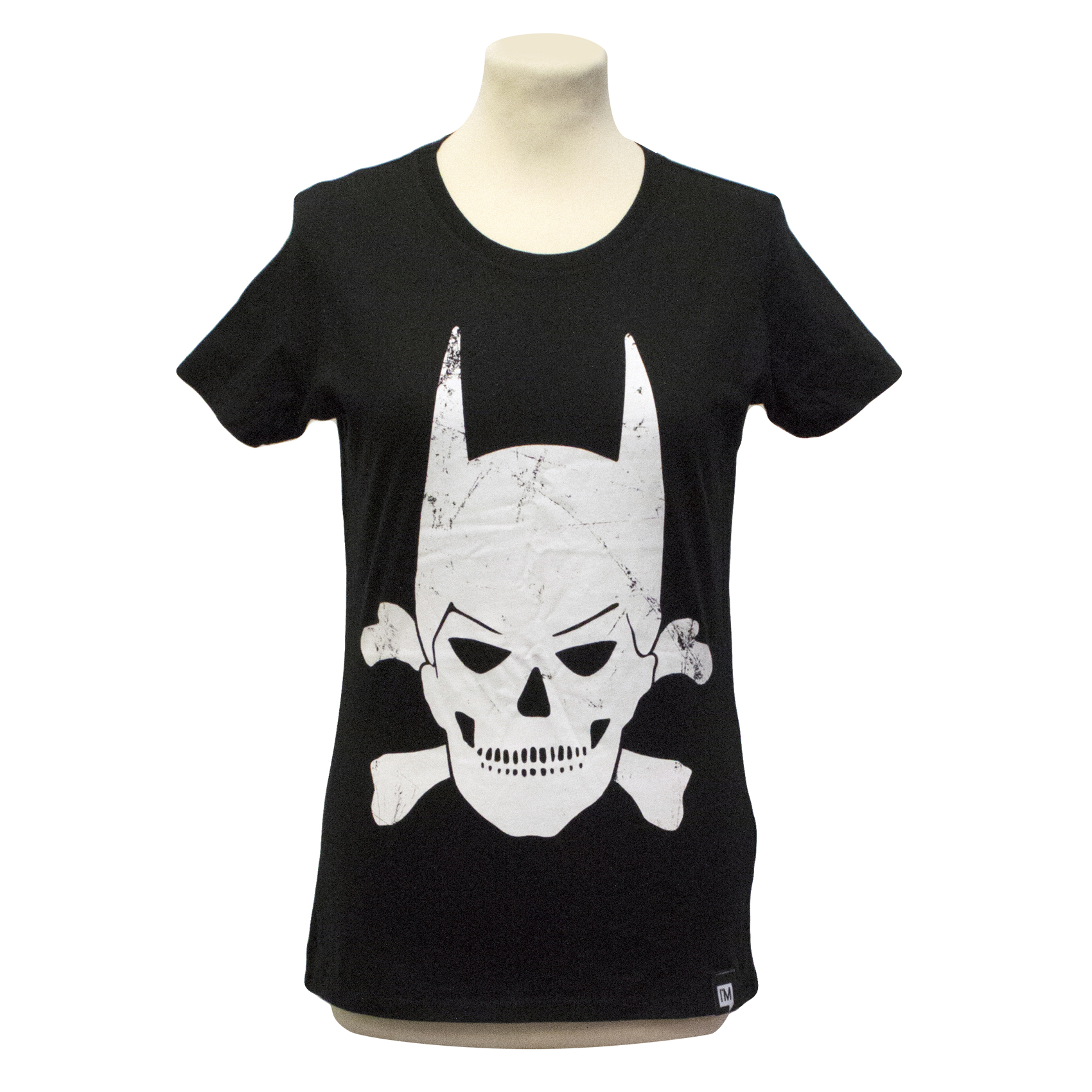 Black Bat Skull T Shirt Size L cotton