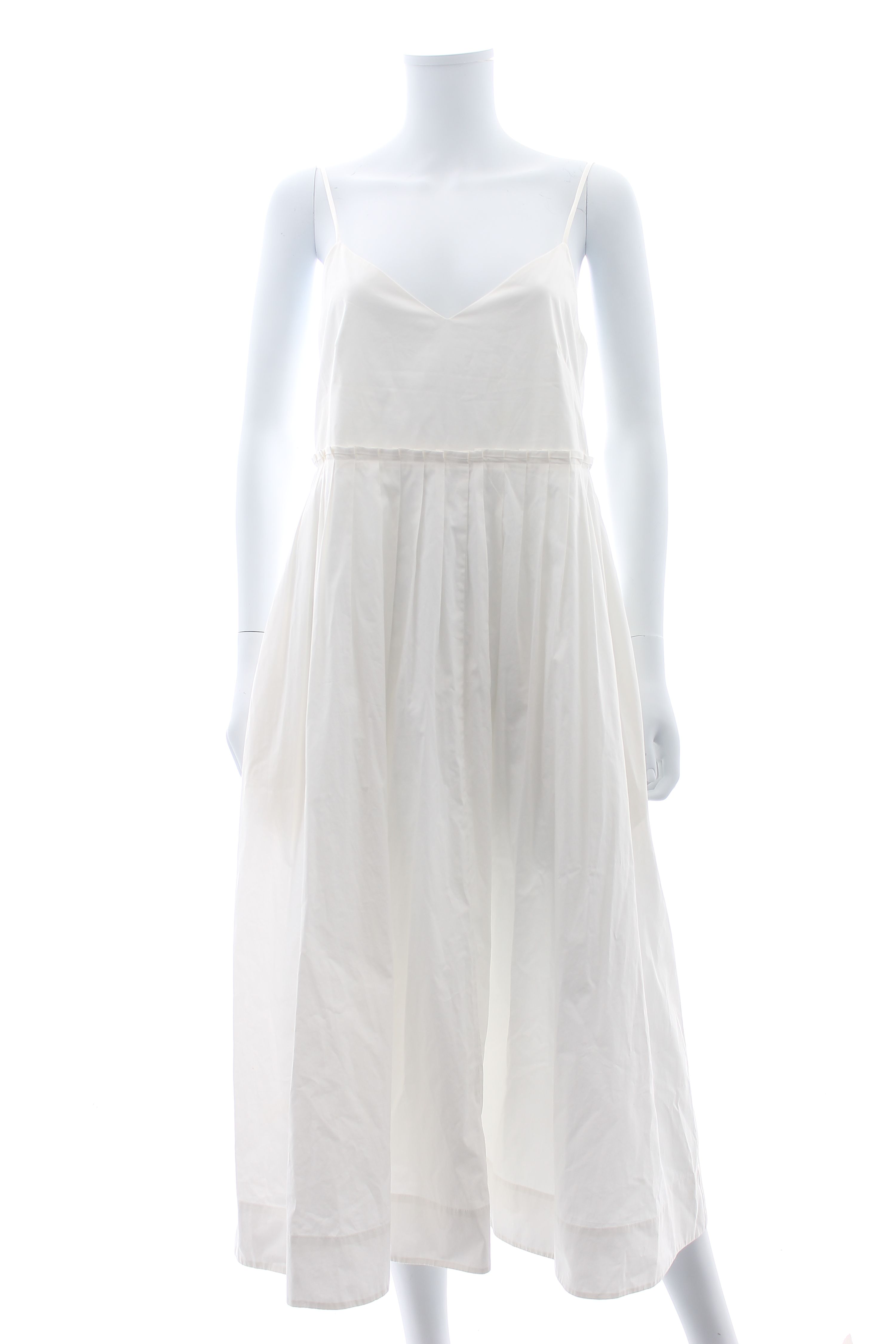 Preowned Three Graces London white cotton poplin Aspen sun dress Size M