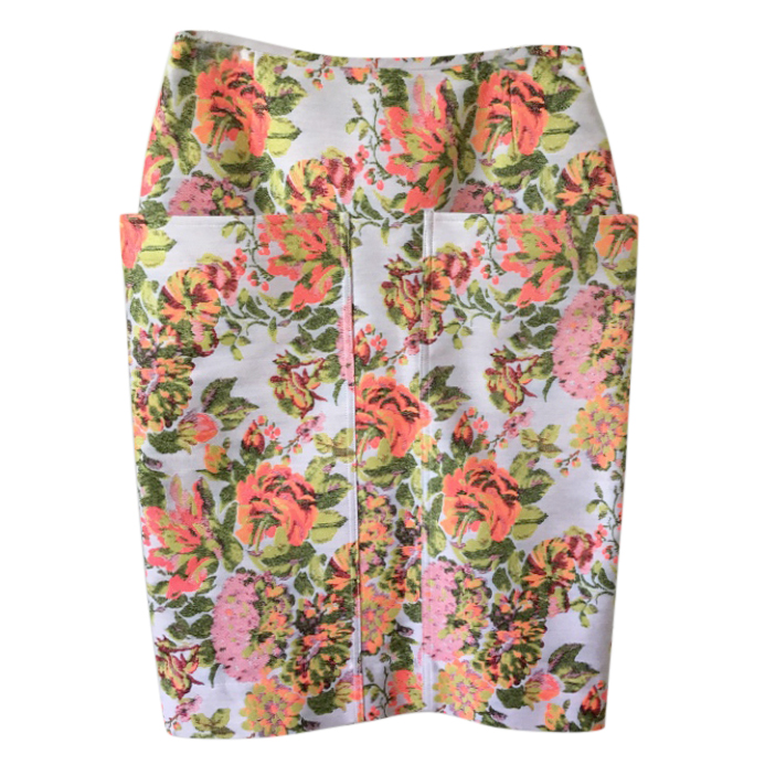 Preowned Stella McCartney Floral Brocade Pencil Skirt Size S Floral / Patterned cotton