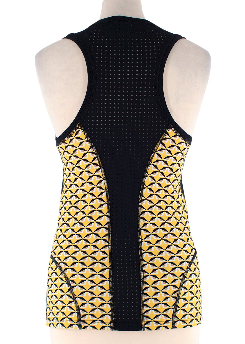 Preowned Fendi Black  Yellow Monster Print Mesh Racer-Back Vest Size M synthetic