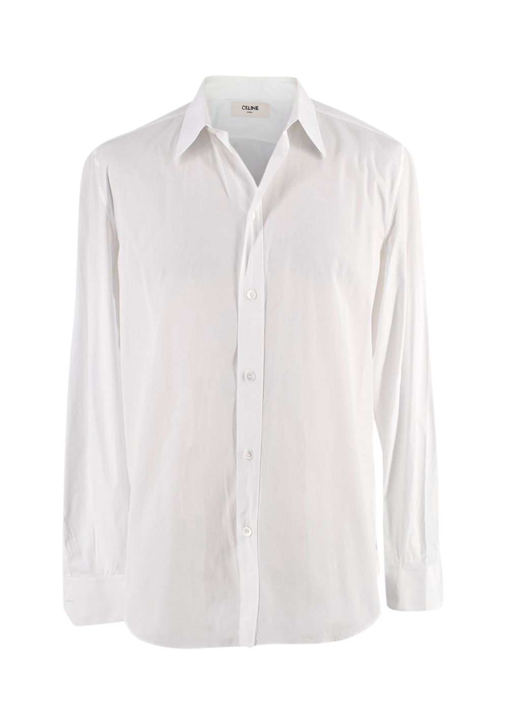 Men's Preowned Celine White Classic Poplin Shirt Size 16 cotton