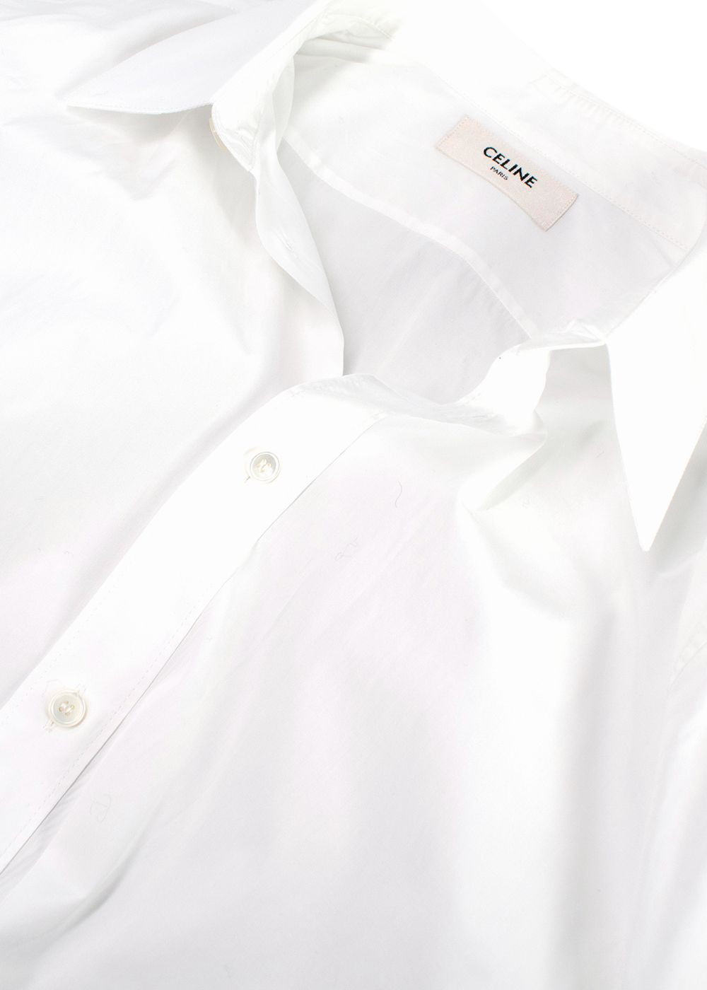 Men's Preowned Celine White Classic Poplin Shirt Size 16 cotton