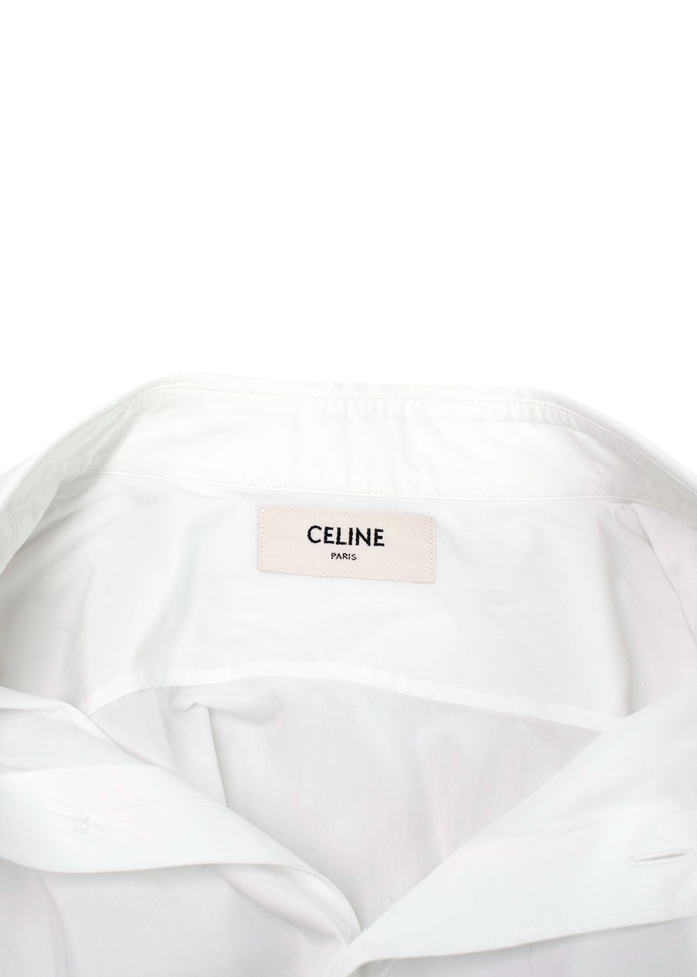 Men's Preowned Celine White Classic Poplin Shirt Size 16 cotton