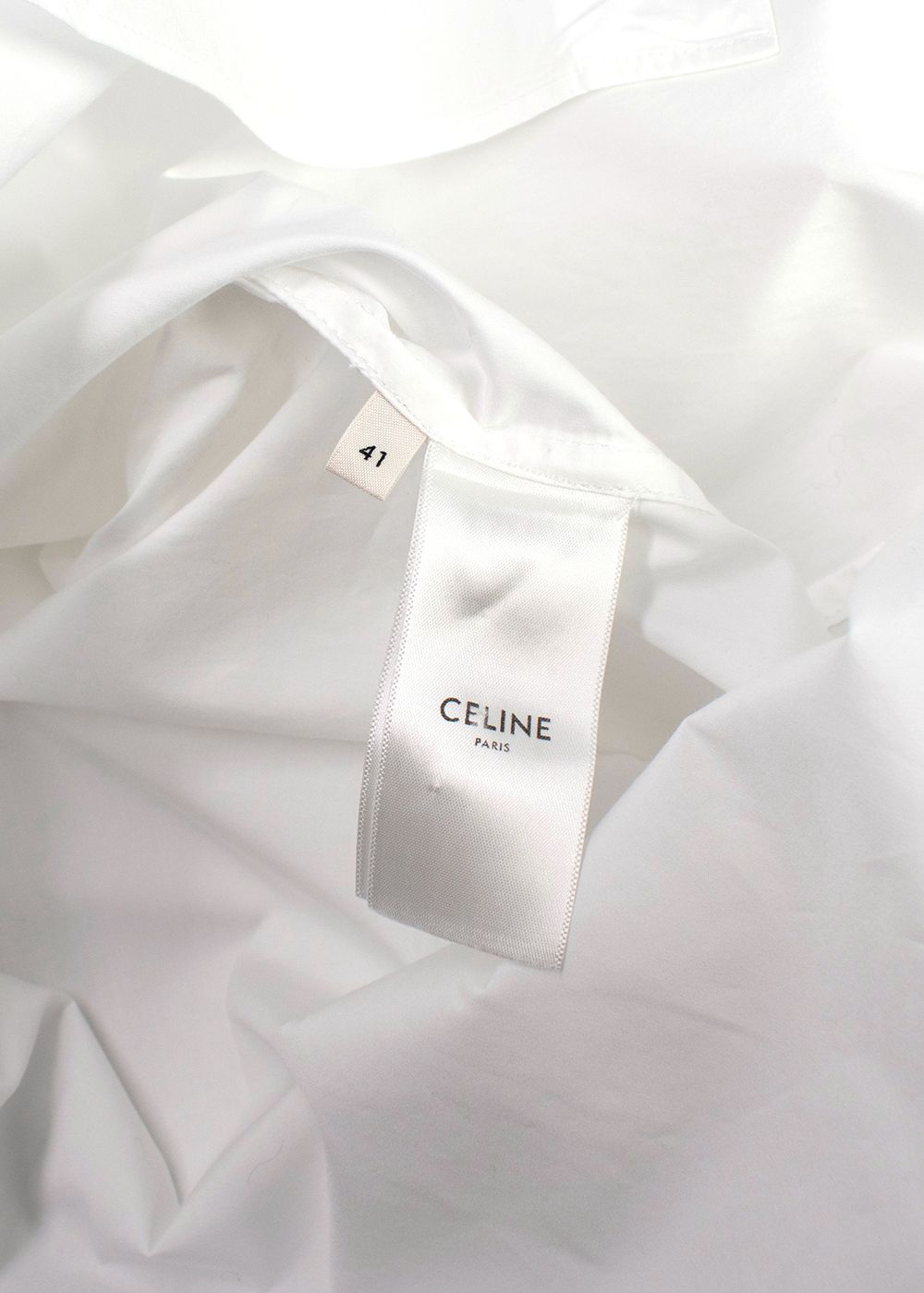 Men's Preowned Celine White Classic Poplin Shirt Size 16 cotton