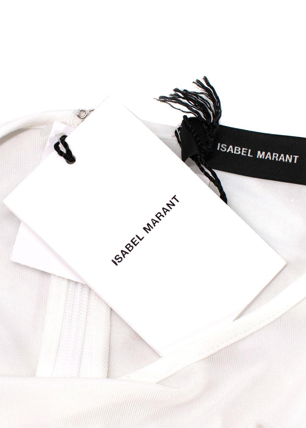 Isabel Marant White Jalia Ruched Jersey Top Size XS viscose