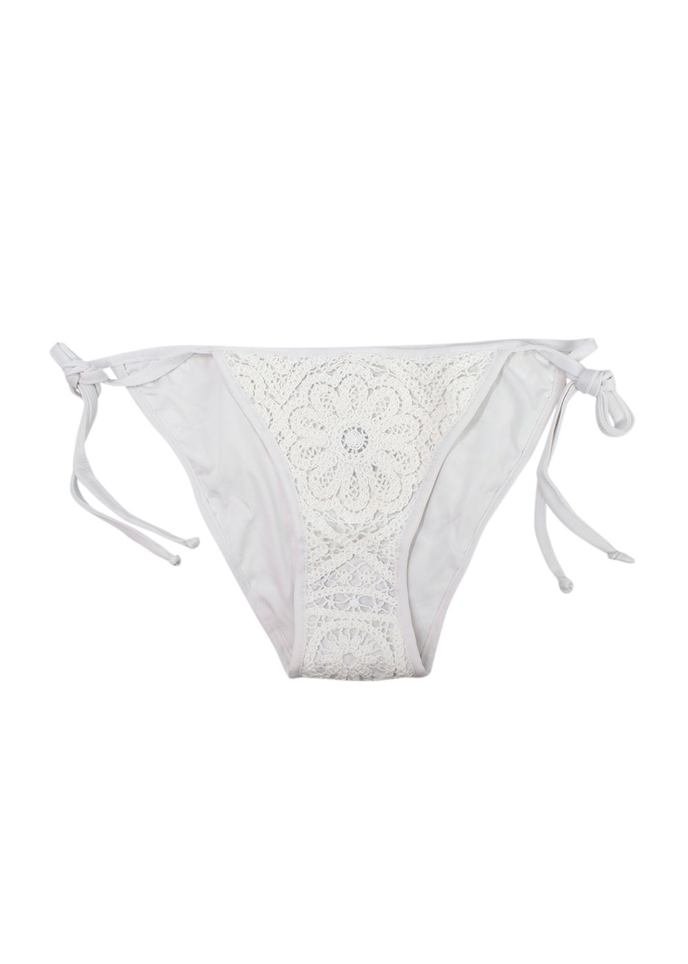 Borgo De Nor White Crochet Divona Tie Bikini Brief Size S cotton-elasthane