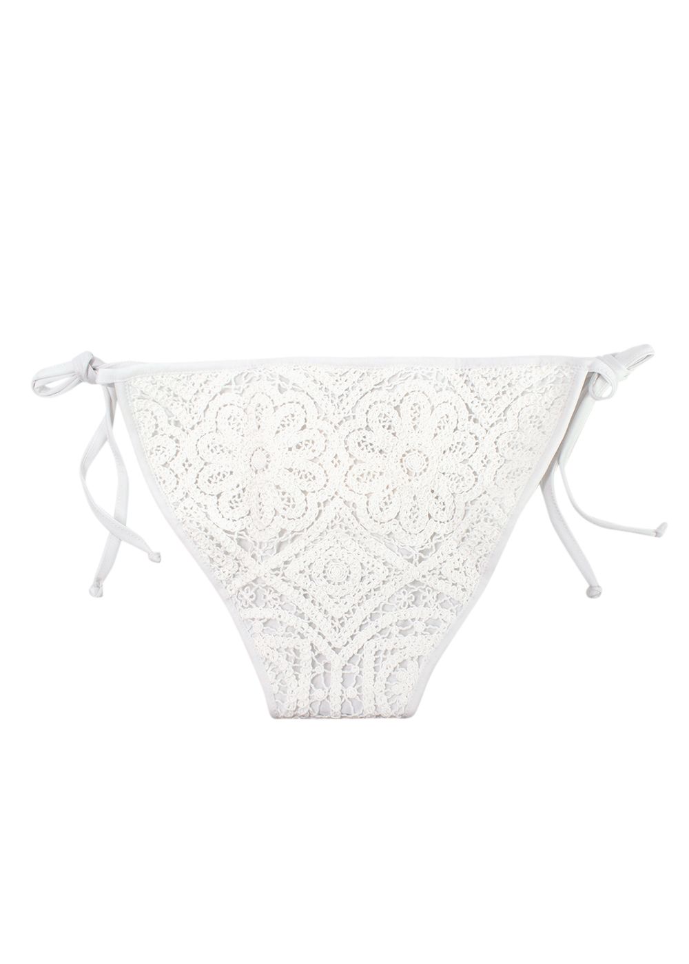 Borgo De Nor White Crochet Divona Tie Bikini Brief Size S cotton-elasthane