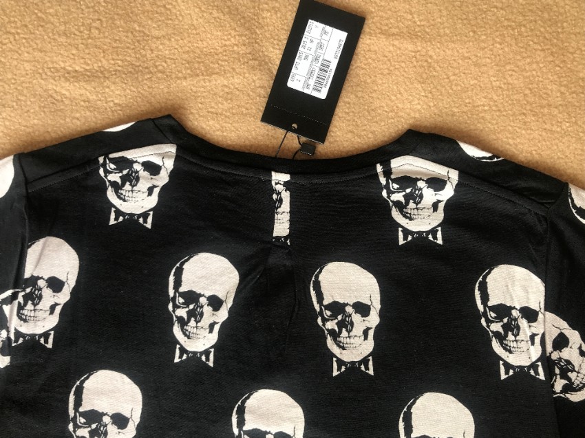 Saint Laurent Black  White Skull Print T-Shirt Size XS cotton