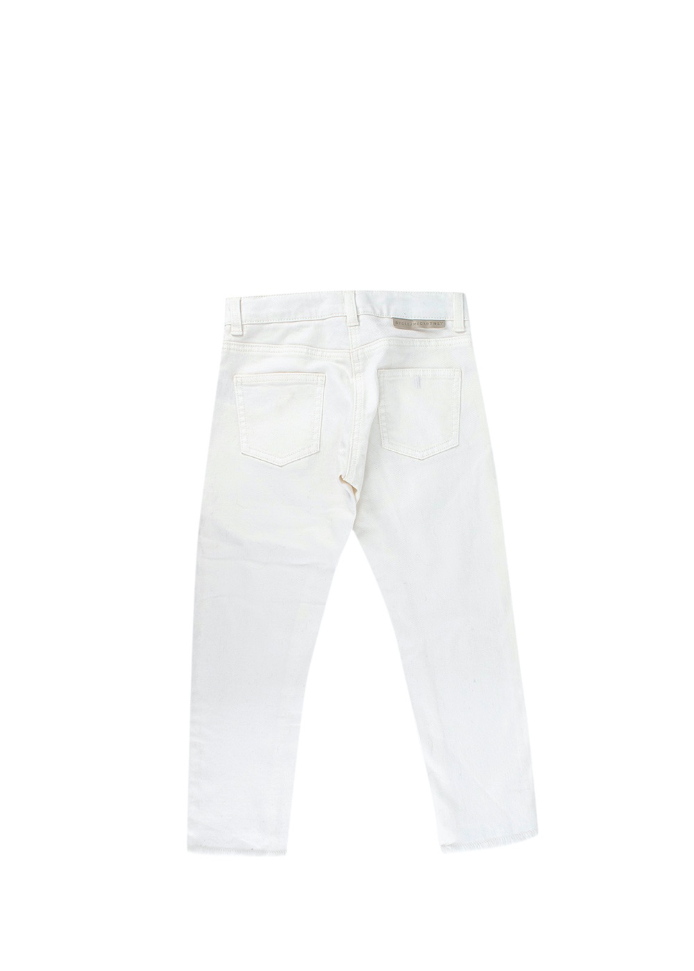 Boys Stella McCartney White Skinny Fringed Hem Jeans Size 6 Years cotton