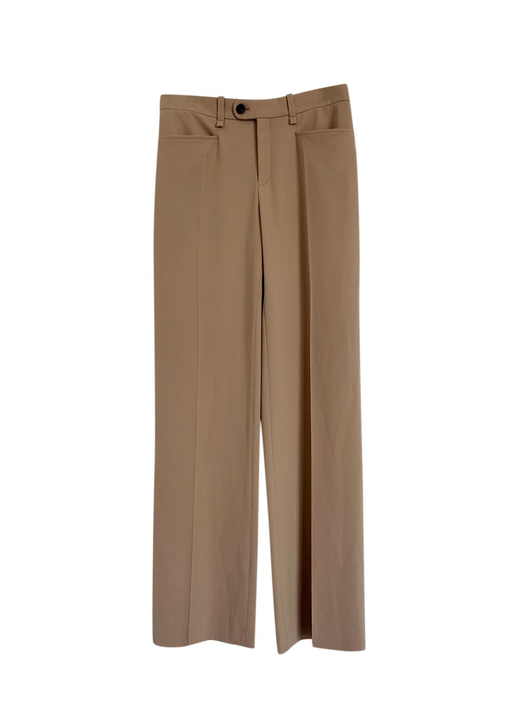 Chloe Tan Wide Leg Wool Trousers Size M Soft tan