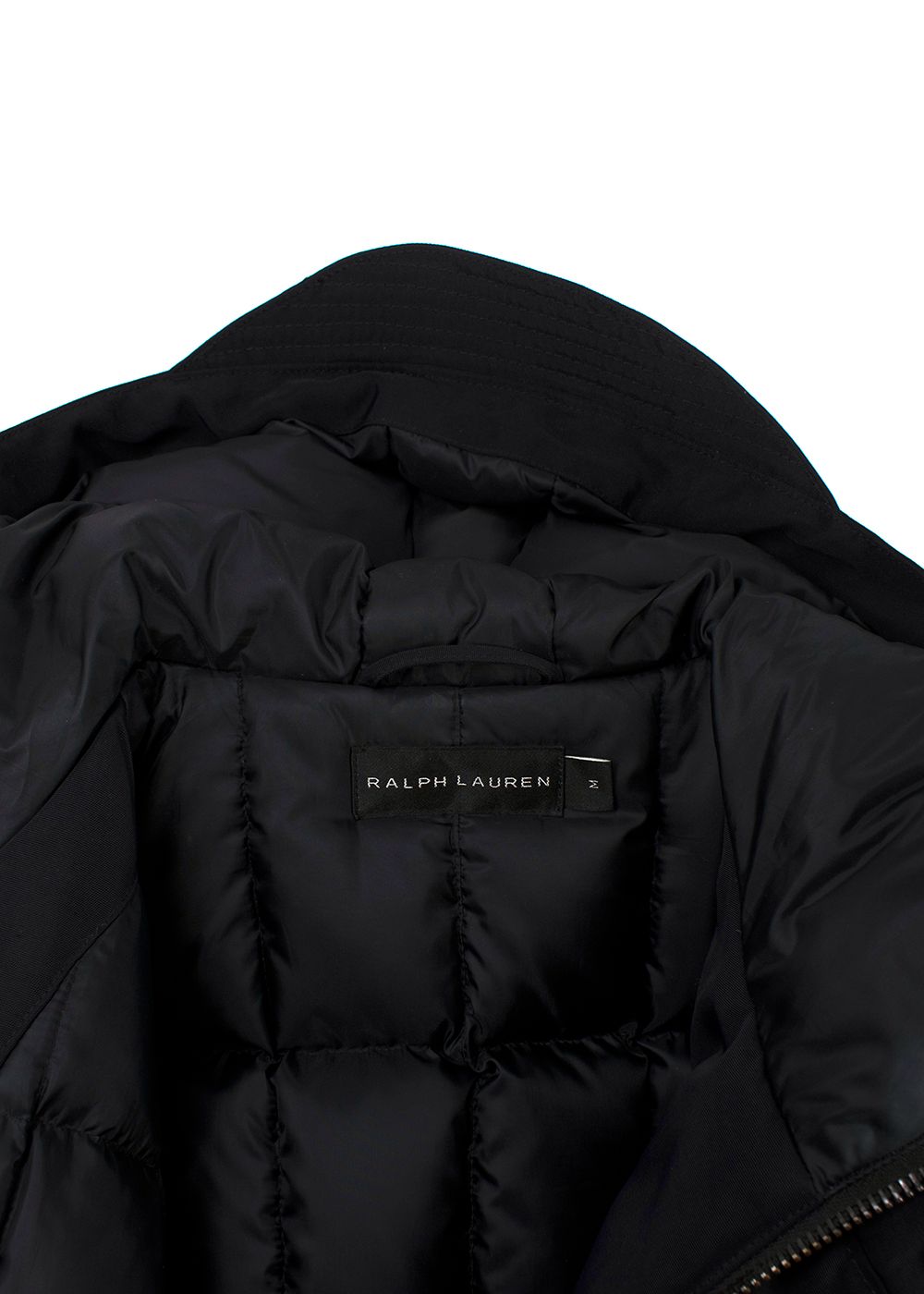 Ralph Lauren Black Label Long Hooded Puffer Coat Size M