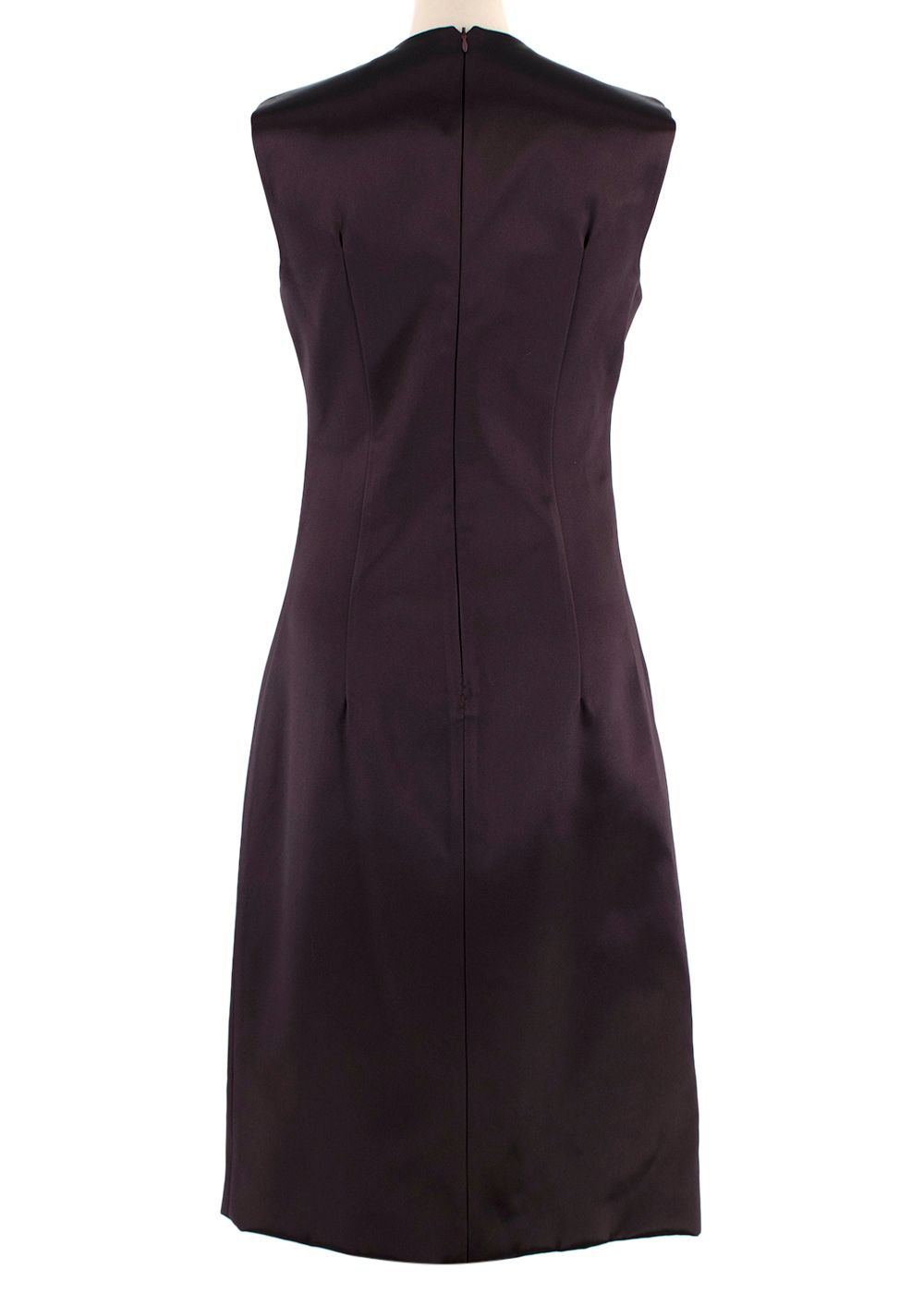 Bottega Veneta Square-neck Satin A-line Dress Size S Burgundy viscose