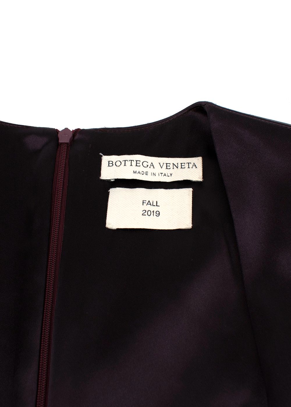 Bottega Veneta Square-neck Satin A-line Dress Size S Burgundy viscose