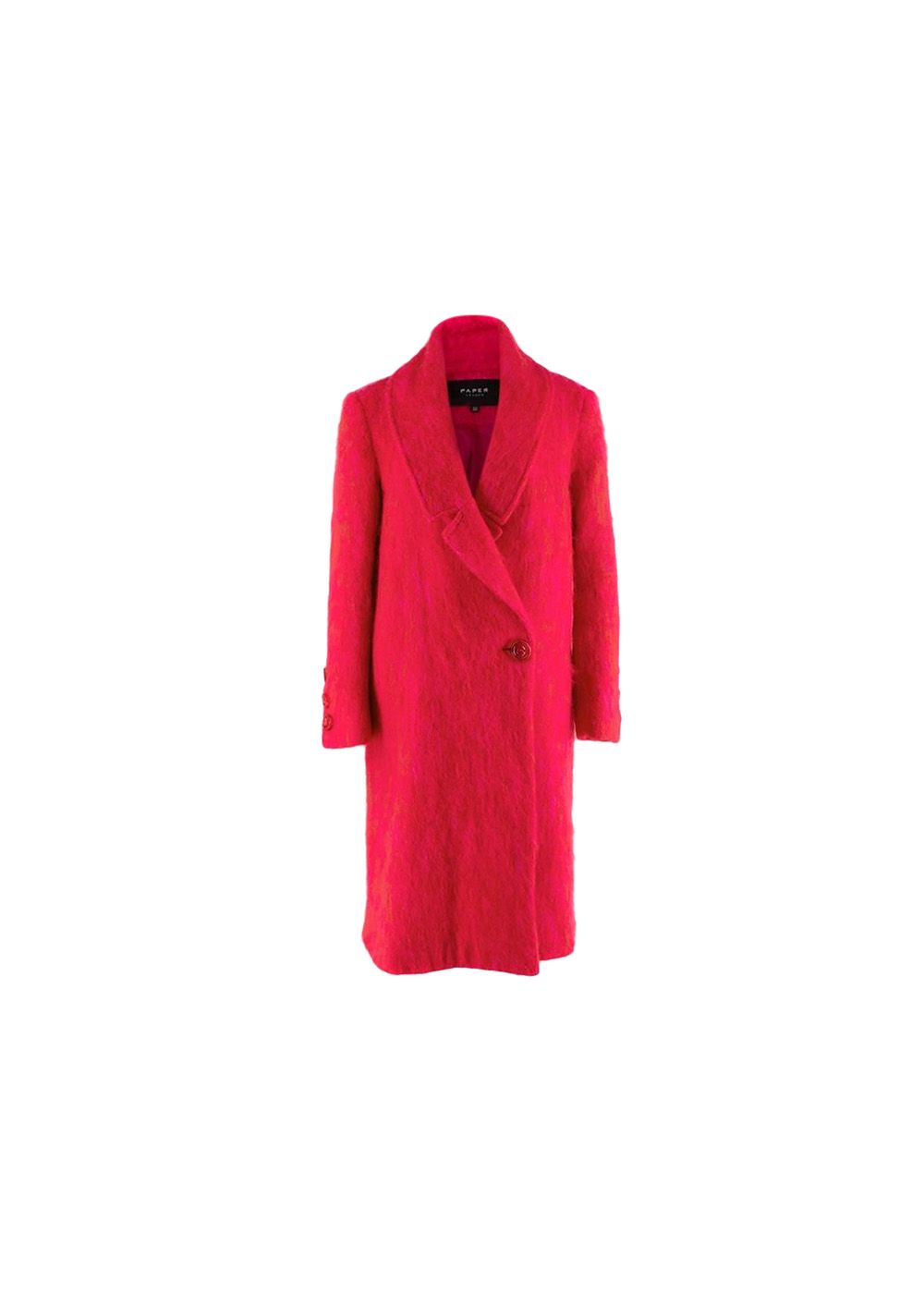 Paper London pink mohair coat Size M wool