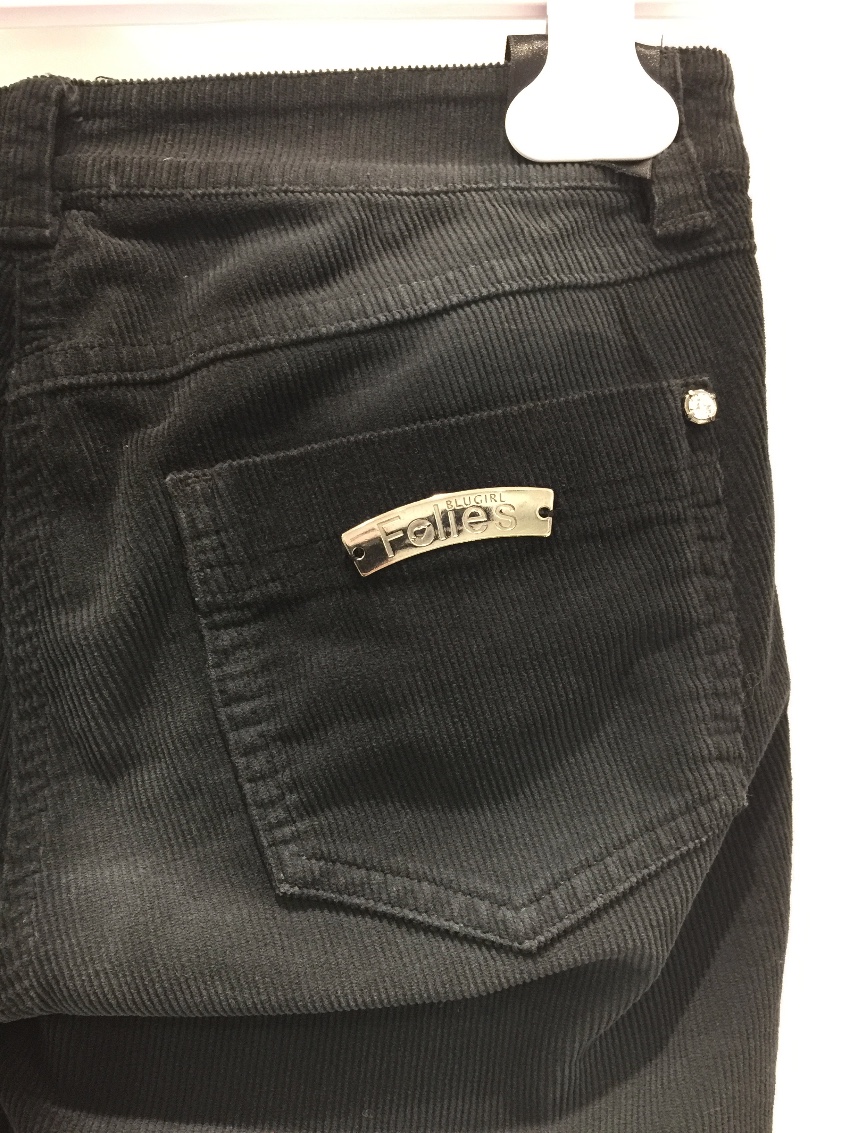 Blumarine Black Corduroy Trousers Size 29/74 cotton