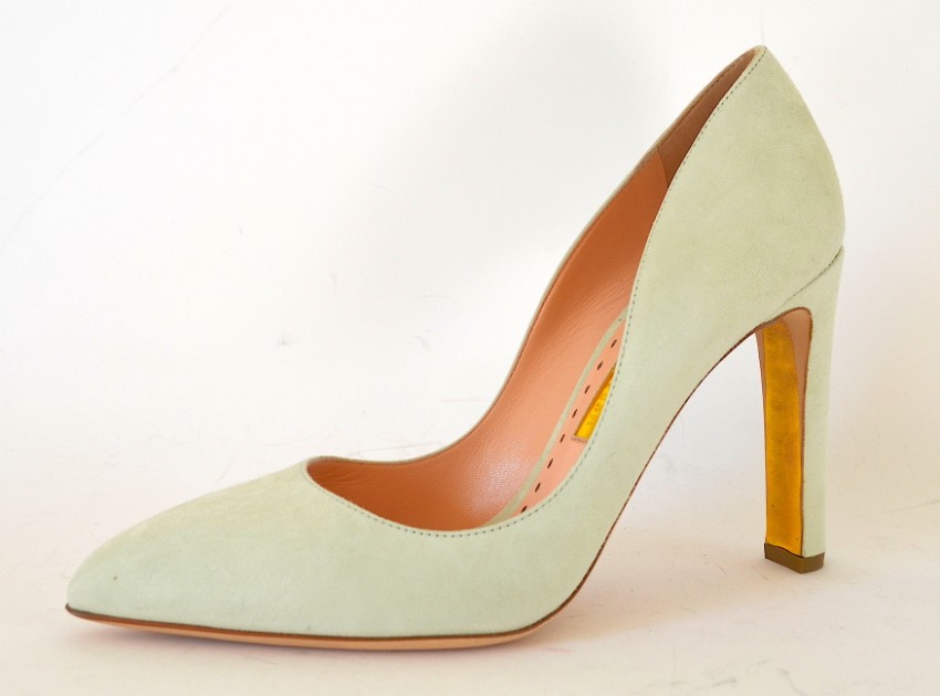 Rupert Sanderson Angie Ambrosia Green Suede Pumps Size 40