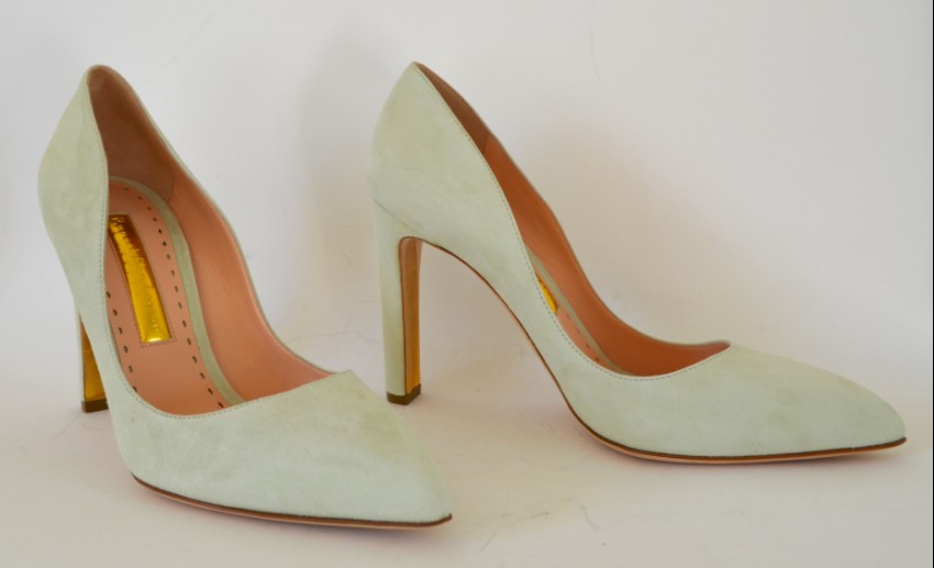 Rupert Sanderson Angie Ambrosia Green Suede Pumps Size 40