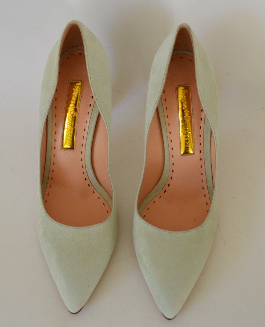 Rupert Sanderson Angie Ambrosia Green Suede Pumps Size 40