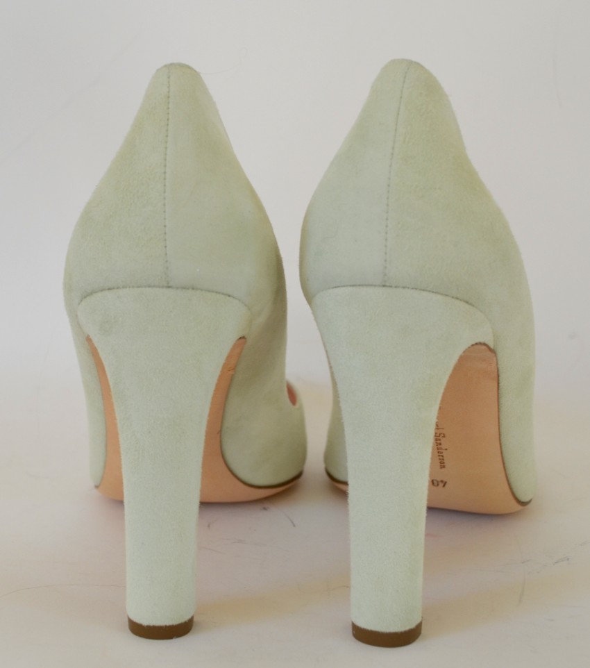 Rupert Sanderson Angie Ambrosia Green Suede Pumps Size 40