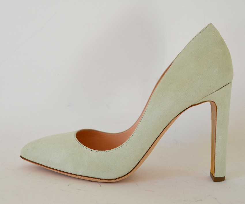 Rupert Sanderson Angie Ambrosia Green Suede Pumps Size 40