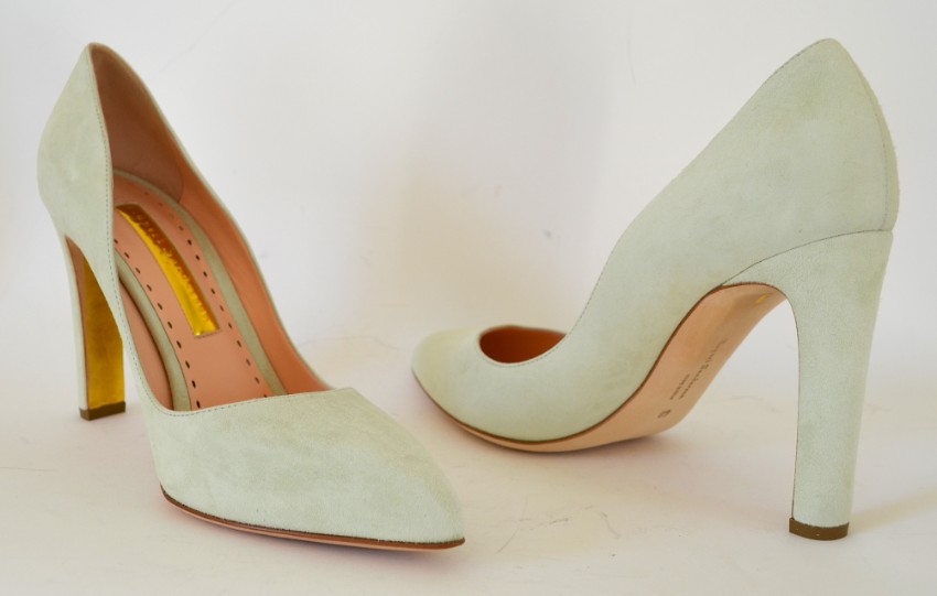 Rupert Sanderson Angie Ambrosia Green Suede Pumps Size 40