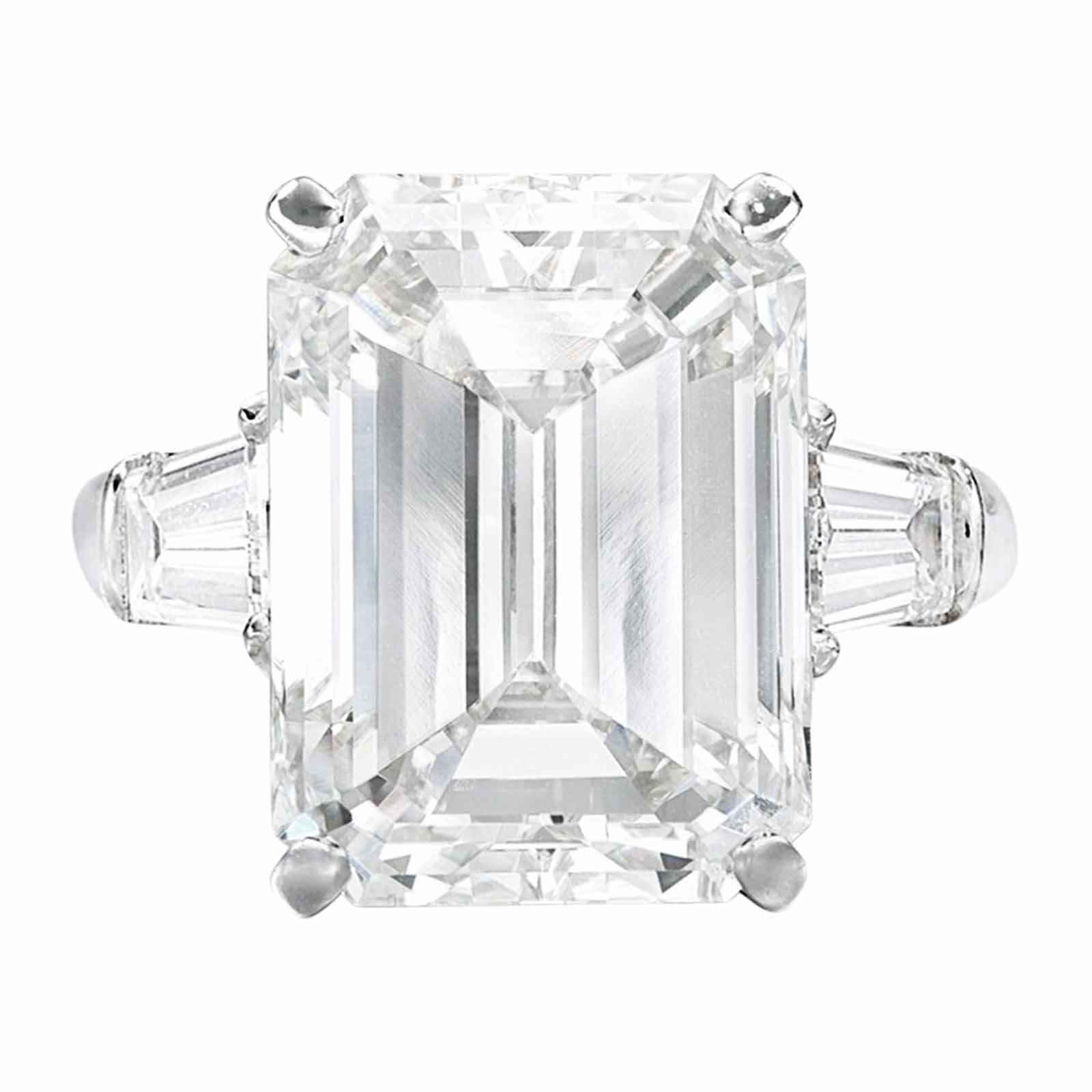 Verde 5ct IGI Certified Lab Grown Emerald Cut Diamond Ring Silver k white gold/lab-grown diamond