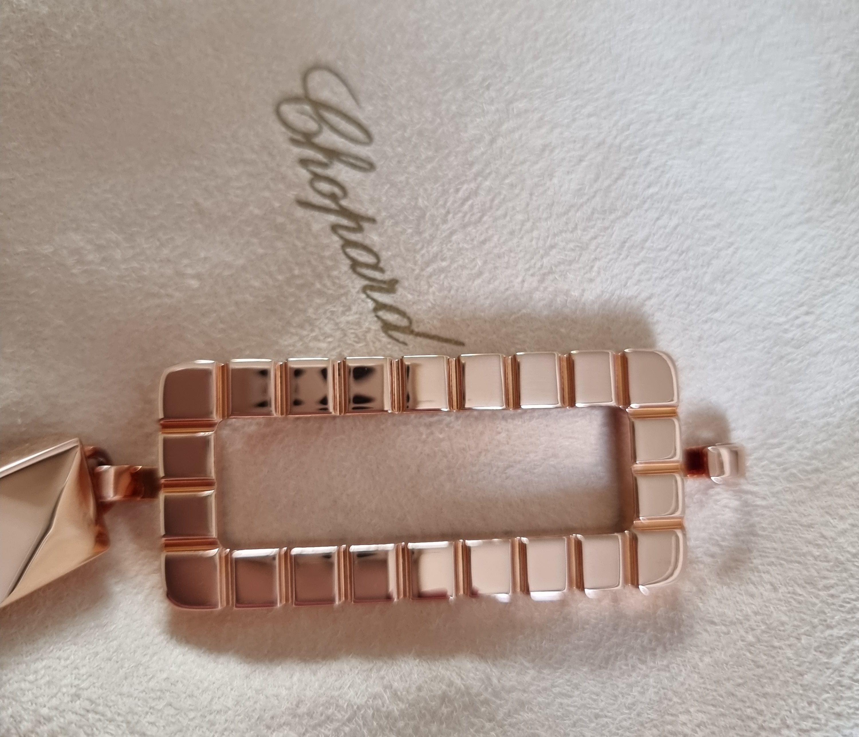 Chopard Rose Gold Taupe Ice Cube Belt leather