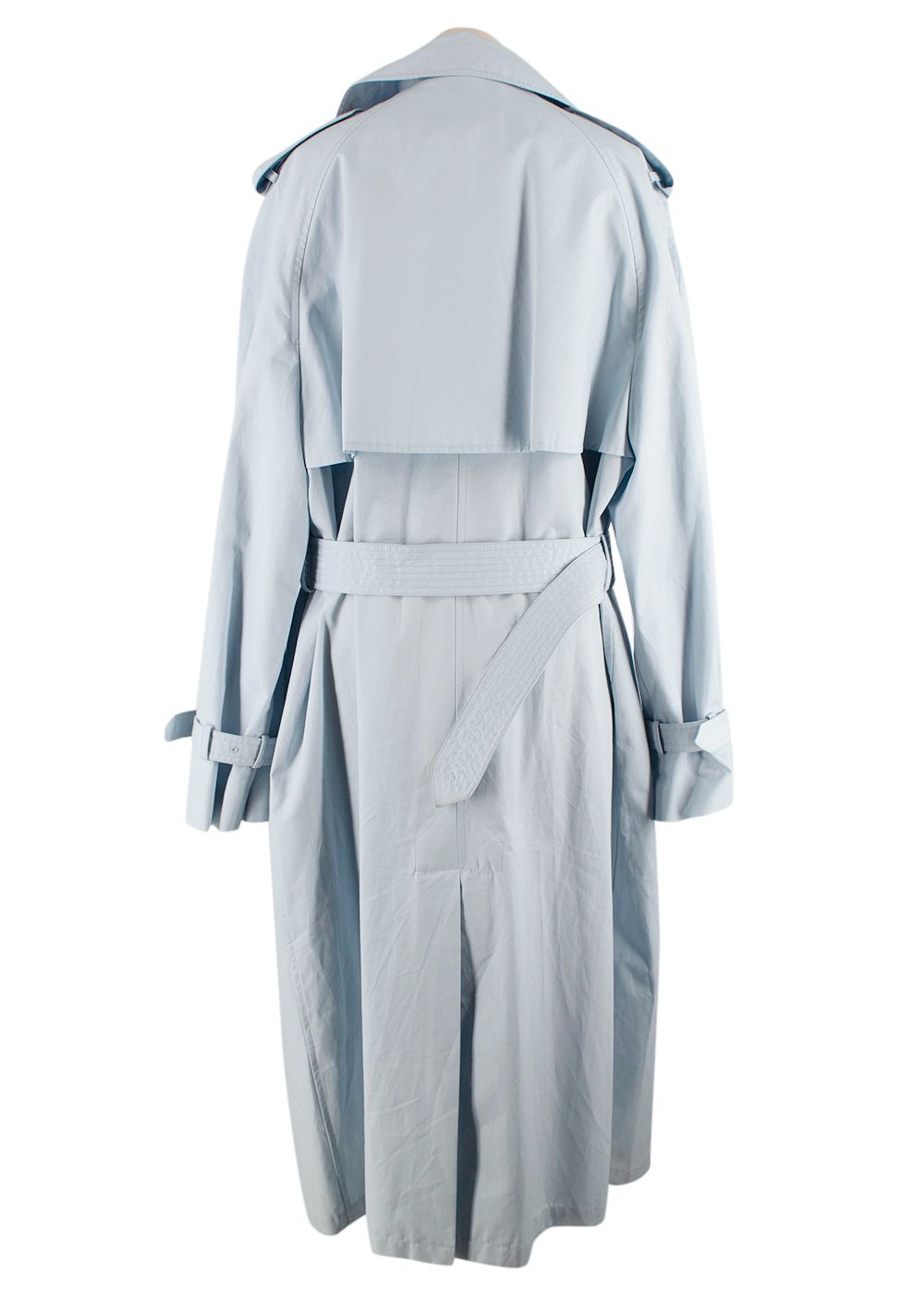 WardrobeNYC Baby Blue Double Breasted Trench Coat Size M 100% cotton