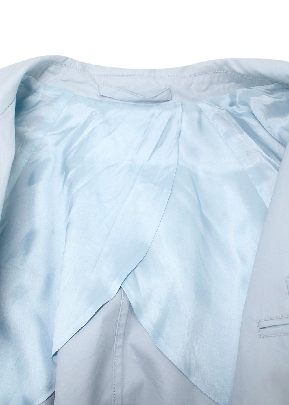 WardrobeNYC Baby Blue Double Breasted Trench Coat Size M 100% cotton