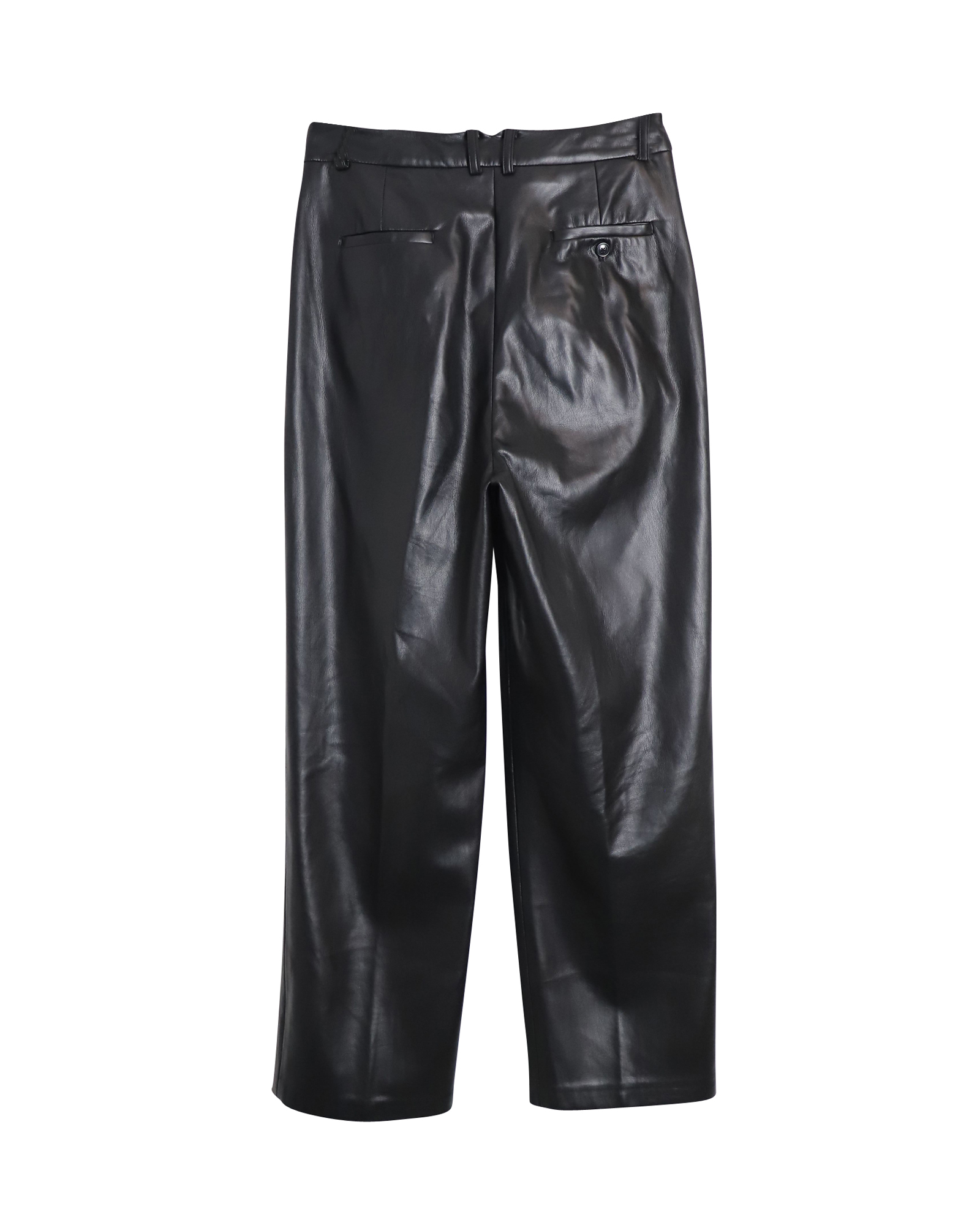 The Frankie Shop Black Pernille Faux Leather Trousers Size S plastic/polyurethane