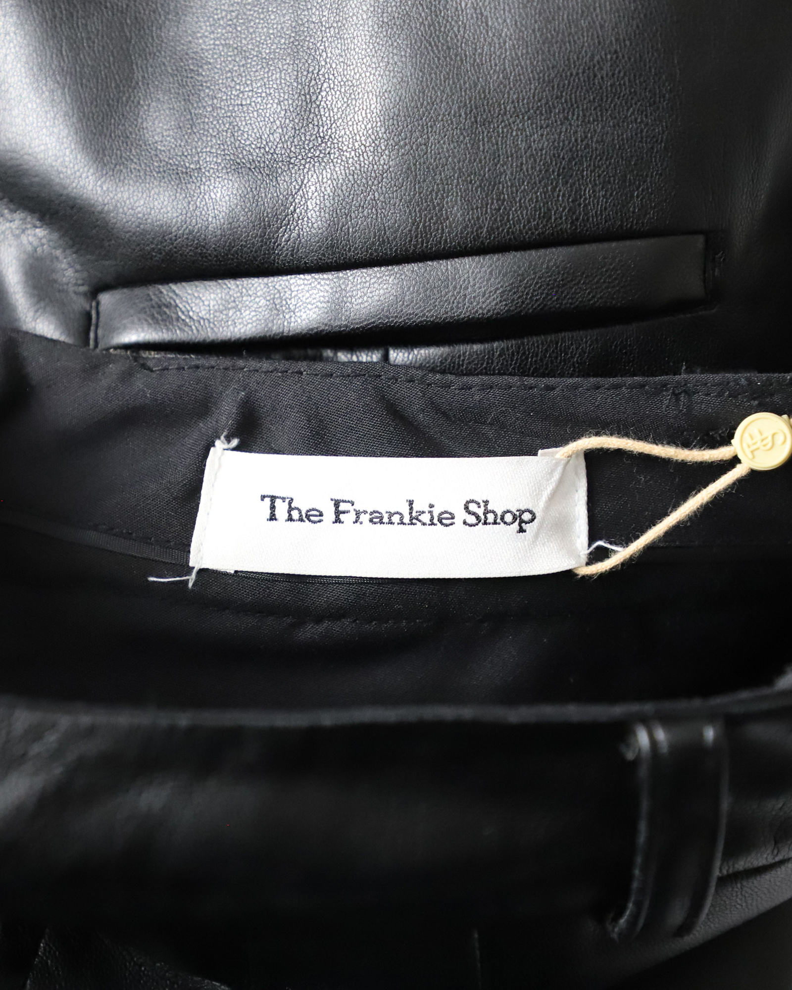 The Frankie Shop Black Pernille Faux Leather Trousers Size S plastic/polyurethane