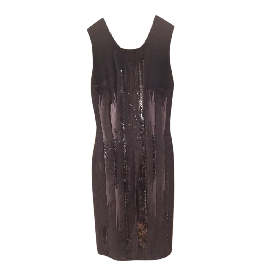 Bottega Veneta Black Sequinned Cocktail Dress Size XS wool