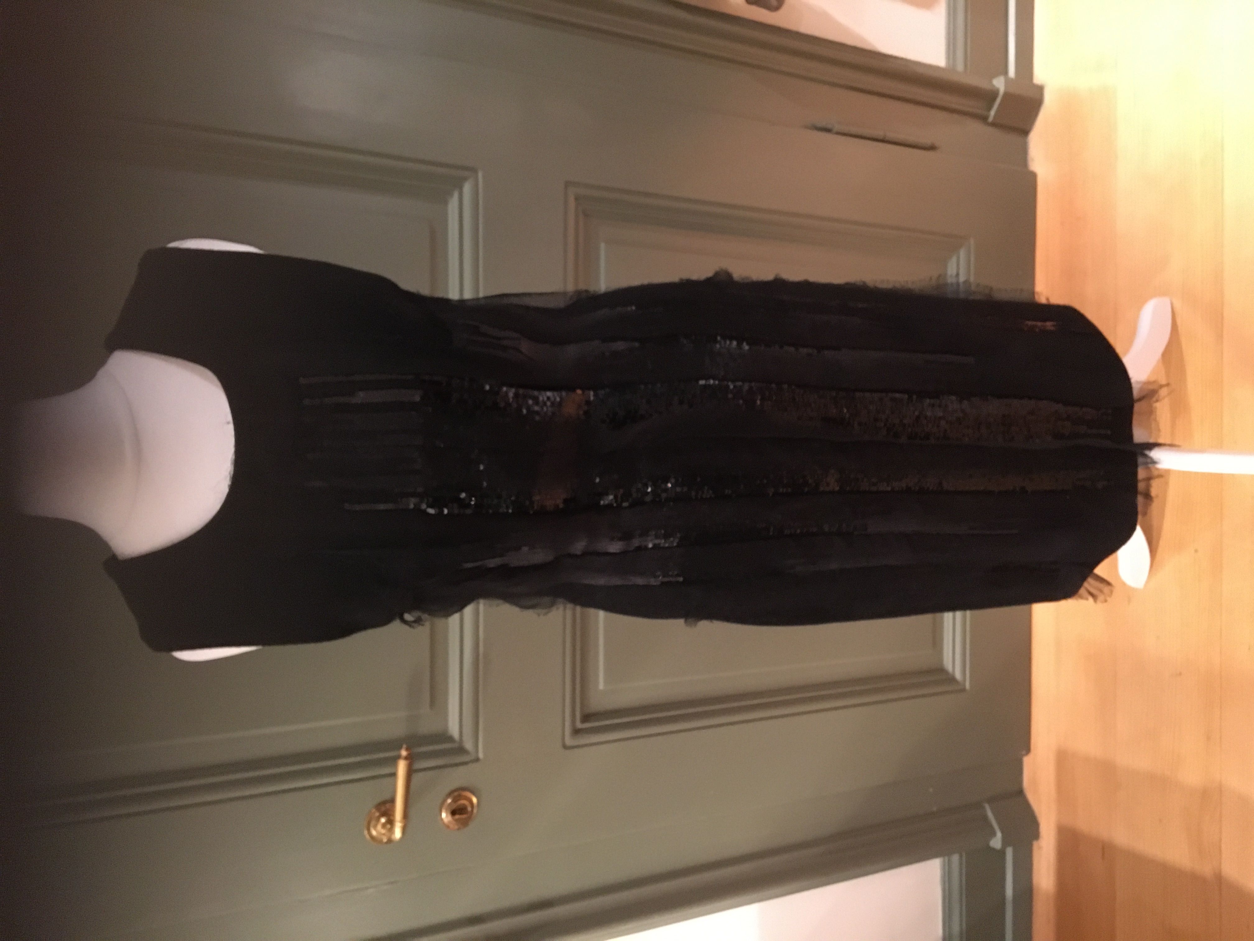 Bottega Veneta Black Sequinned Cocktail Dress Size XS wool