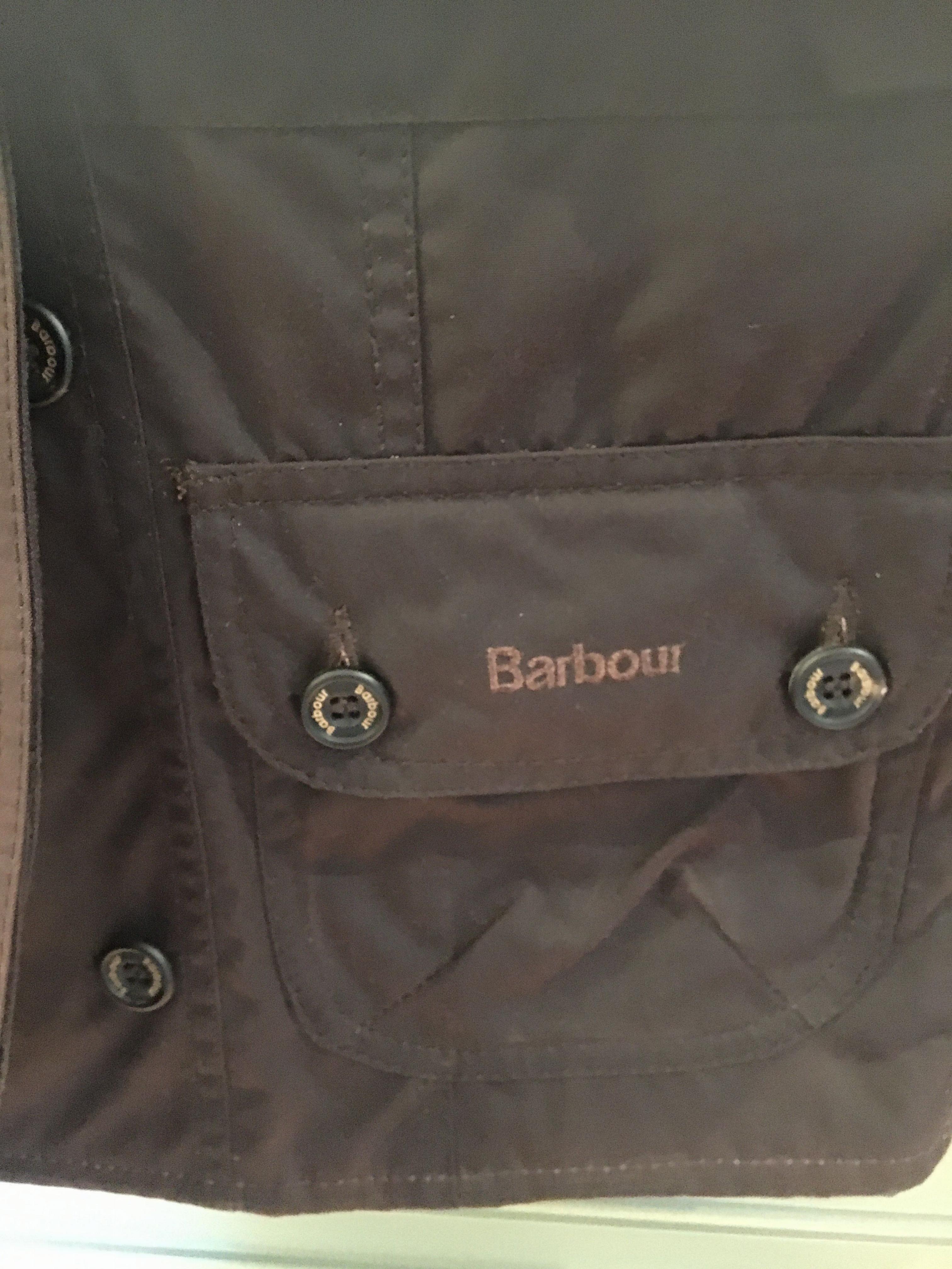 Barbour Brown Corduroy Collar Waxed Jacket Size XS Tan/Brown wax jacket/corduroy collar