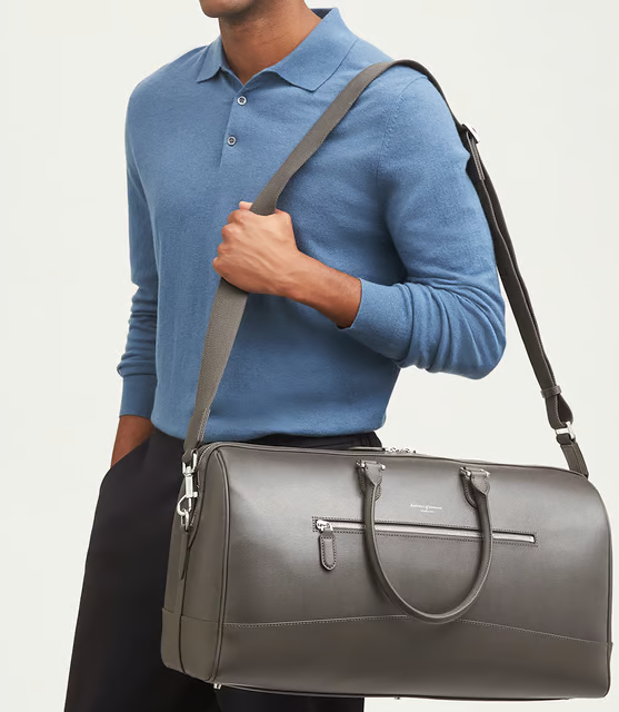 Aspinal Of London Charcoal Saffiano City Holdall grained leather